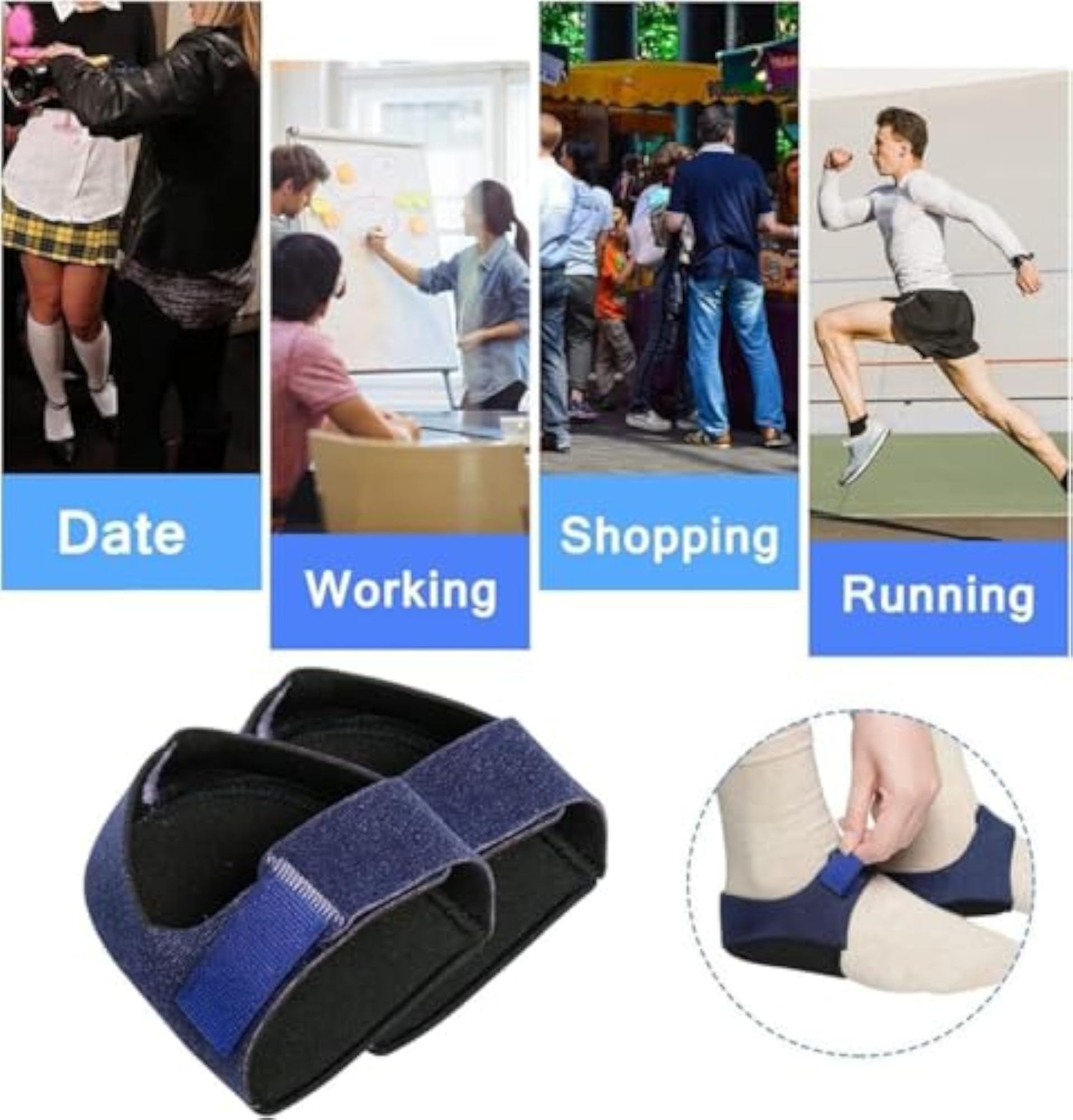 Gel Heel Cups Silicone Heel Pad for Pain Relief